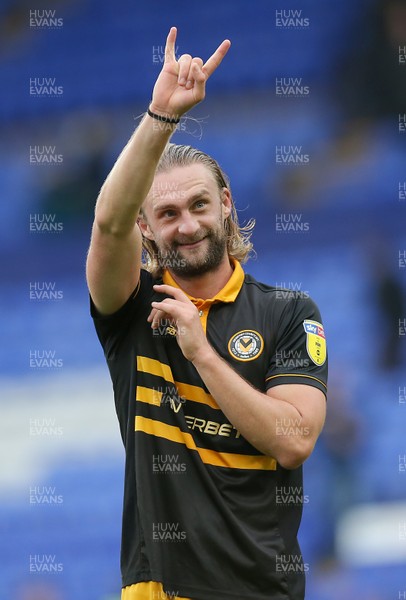 220918 - Tranmere Rovers v Newport County - Sky Bet League 2 - Frazier Franks of Newport County salutes the fans at the end of the match