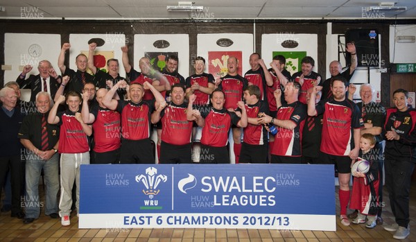 260413 - Trefile RFC - League Presentation - SWALEC League East 6 - Trefil RFC celebrate winning the Swalec League 6 East