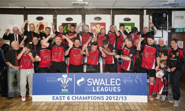 260413 - Trefile RFC - League Presentation - SWALEC League East 6 - Trefil RFC celebrate winning the Swalec League 6 East