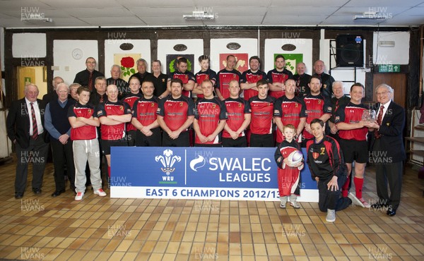 260413 - Trefile RFC - League Presentation - SWALEC League East 6 - Trefil RFC celebrate winning the Swalec League 6 East