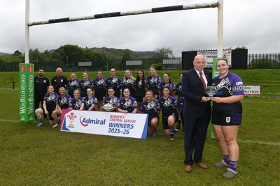 200526 - Treorchy RFC - WRU National League Central Trophy Presentation - Treorchy Captain Madie Johns is presented the trophy by WRU Rep Roy Wilkinson