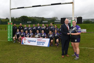 200526 - Treorchy RFC - WRU National League Central Trophy Presentation - Treorchy Captain Madie Johns is presented the trophy by WRU Rep Roy Wilkinson