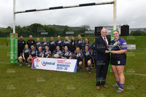 200526 - Treorchy RFC - WRU National League Central Trophy Presentation - Treorchy Captain Madie Johns is presented the trophy by WRU Rep Roy Wilkinson