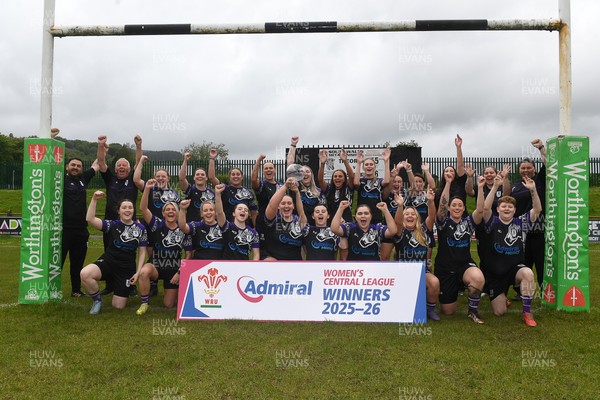 200526 - Treorchy RFC - WRU National League Central Trophy Presentation - Treorchy players celebrate after winning the National League Central