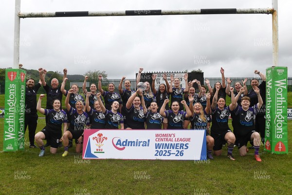 200526 - Treorchy RFC - WRU National League Central Trophy Presentation - Treorchy players celebrate after winning the National League Central
