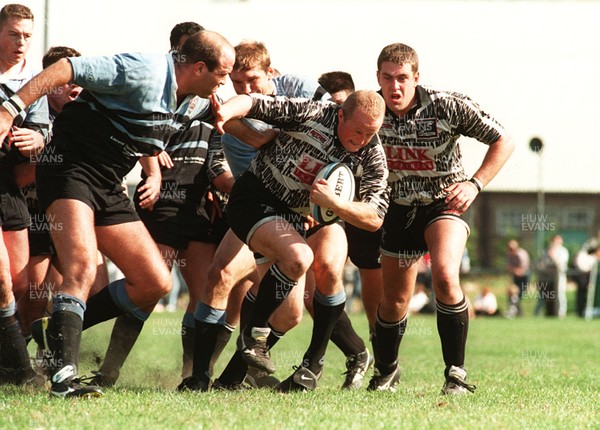 140996 - Treorchy v Cardiff - Dafydd Owen of Treorchy hands off Derwyn Jones