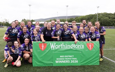 310526 - Treorchy Women celebrate as they win the Worthington’s Mid District Trophy Final