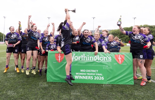 310526 - Treorchy Women celebrate as they win the Worthington’s Mid District Trophy Final