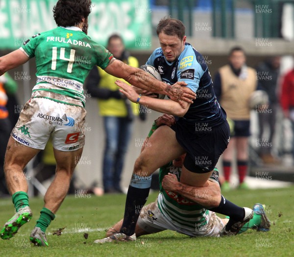 130216 - Treviso v Cardiff Blues - Guinness PRO12 -  Cory Allen of Blues