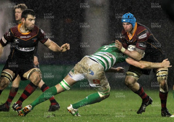 190216 - Treviso v Dragons - Guinness Pro 12 -Dragons' Ben White breaks through the Treviso defence