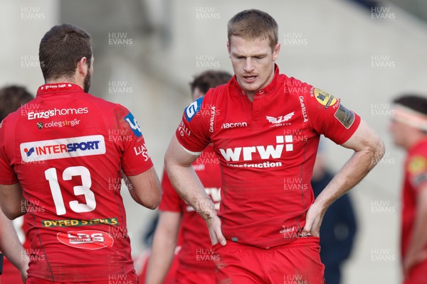 110218 - Benetton Treviso v Scarlets - Guinness Pro14 - Round 14 - Johnny McNicholl looks dejected