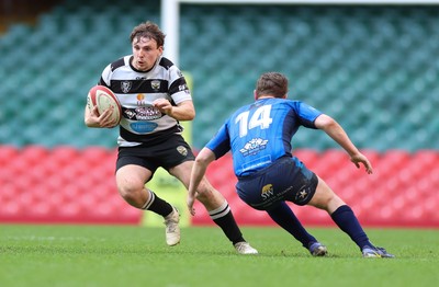 190426 - Tumble v New Dock Stars, Mens Division 3 Cup Final - Dafydd Thomas of Tumble takes on Rhys Howells of New Dock Stars