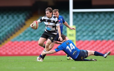190426 - Tumble v New Dock Stars, Mens Division 3 Cup Final - Dafydd Thomas of Tumble takes on Rhys Howells of New Dock Stars