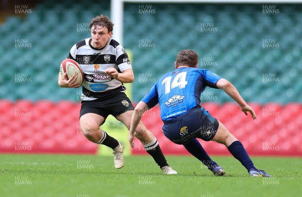 190426 - Tumble v New Dock Stars, Mens Division 3 Cup Final - Dafydd Thomas of Tumble takes on Rhys Howells of New Dock Stars
