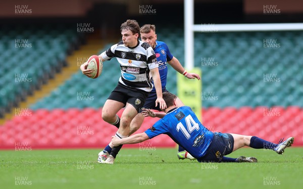 190426 - Tumble v New Dock Stars, Mens Division 3 Cup Final - Dafydd Thomas of Tumble takes on Rhys Howells of New Dock Stars