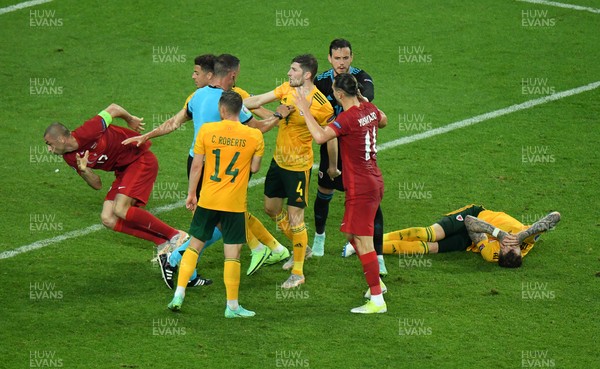 160621 - Turkey v Wales - Euro 2020 - Group A - Tempers boil over between the teams