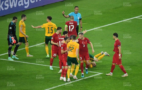 160621 - Turkey v Wales - Euro 2020 - Group A - Tempers boil over between the teams