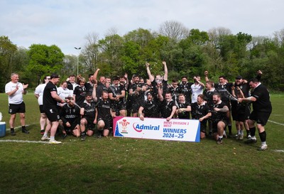 260425 - Pontyberem v Tycroes - Admiral National League 3 West - Tycroes celebrate winning the league