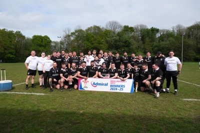 260425 - Pontyberem v Tycroes - Admiral National League 3 West - Tycroes celebrate winning the league