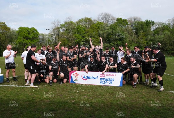 260425 - Pontyberem v Tycroes - Admiral National League 3 West - Tycroes celebrate winning the league