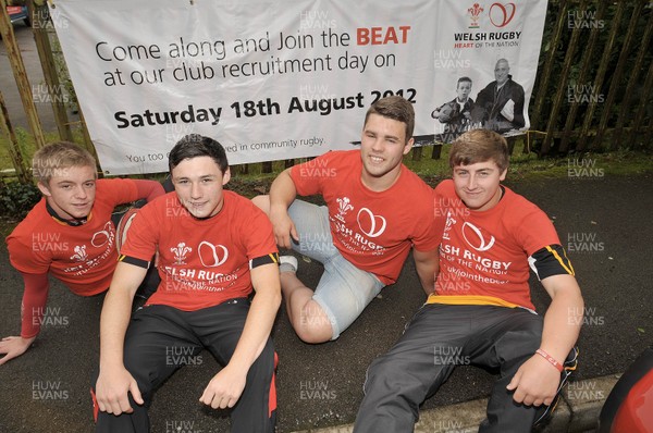 180812 - Tylorstown RFC - (l-r) Ashton Matthews 16 Jamie Davies 15, Morgan John 16, Morgan Newman 15