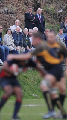 28.04.10 -  Tylorstown v Penarth - Swalec League Three South West - WRU Board members Ray Wilton(L) and Roy Giddings look on. 