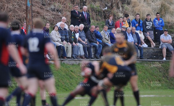 28.04.10 -  Tylorstown v Penarth - Swalec League Three South West - WRU Board members Ray Wilton(L) and Roy Giddings look on. 