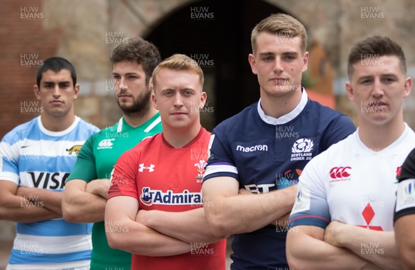 270518 -World Rugby U20 Championship, Captains Photocall - Wales U20 Captain Tommy Reffell joins captains of the other competing nations for a photocall at Le Castillet Perpignan ahead of the start of the World Rugby U20 Championship