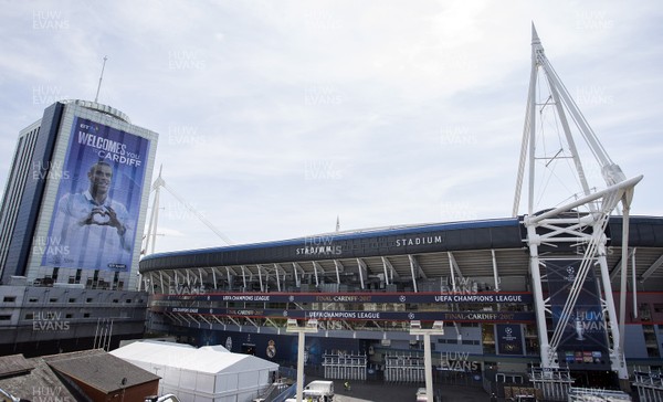 010617 - Picture shows a General View of the National Stadium of Wales (Principality Stadium) ahead of the Champions League Final