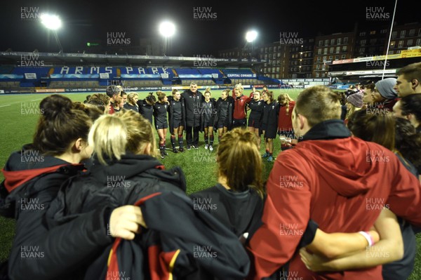 081117 - UK Armed Forces Women v Wales Development XV Women - Wales huddle