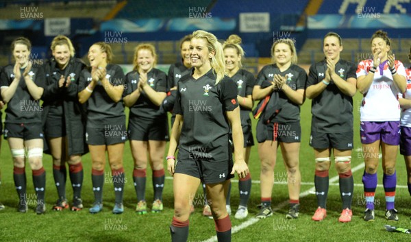 081117 - UK Armed Forces Women v Wales Development XV Women - Alec Donovan of Wales receives her player of the game award