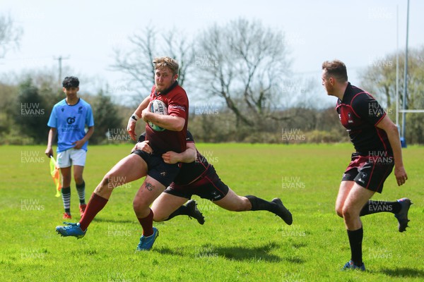 150423 - UK International Gay Rugby Grand Finals - Swansea Gladiators (Maroon) take on Bristol Bisons (Purple/Black) in the opening fixture