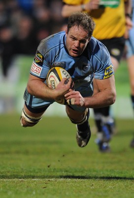 03.04.10 - Ulster v Cardiff Blues - Magners League - Xavier Rush of Cardiff Blues runs in and scores try. 