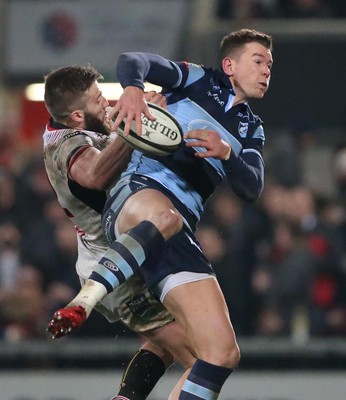 011218 - Ulster v Cardiff Blues - Guinness PRO14 -  Ulster  Stuart McCloskey  and Cardiff Blues Jason Harries