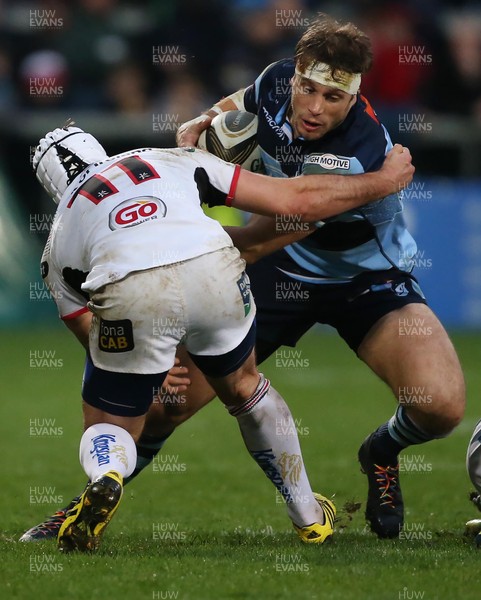 011218 - Ulster v Cardiff Blues - Guinness PRO14 -  Ulster Louis Ludik   and Cardiff Blues  Aled Summerhill  