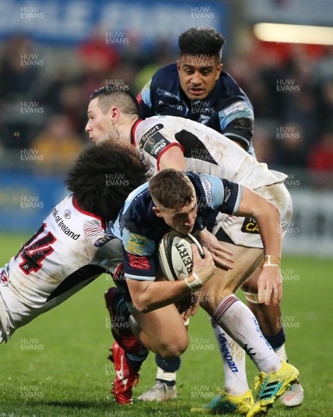 011218 - Ulster v Cardiff Blues - Guinness PRO14 -  Ulster Henry Speight  and Cardiff Blues Harri Millard  