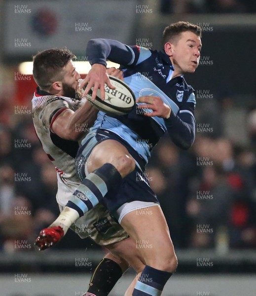 011218 - Ulster v Cardiff Blues - Guinness PRO14 -  Ulster  Stuart McCloskey  and Cardiff Blues Jason Harries