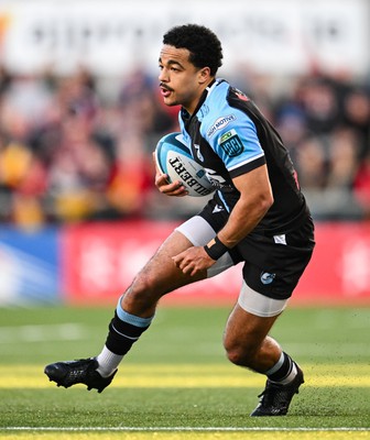 190424 - Ulster v Cardiff Rugby - United Rugby Championship - Theo Cabango of Cardiff