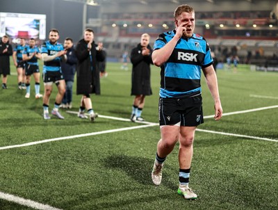 310126 - Ulster v Cardiff Rugby - United Rugby Championship - A dejected Joe Cowell of Cardiff after his side's defeat