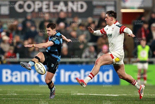310126 - Ulster v Cardiff Rugby - United Rugby Championship - Harri Millard of Cardiff in action against James Hume of Ulster