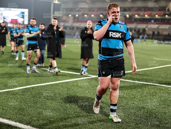 310126 - Ulster v Cardiff Rugby - United Rugby Championship - A dejected Joe Cowell of Cardiff after his side's defeat