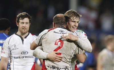 12.11.11  Ulster v Clermont Auvergne... Rory Best and Andrew Trimble celebrate. 