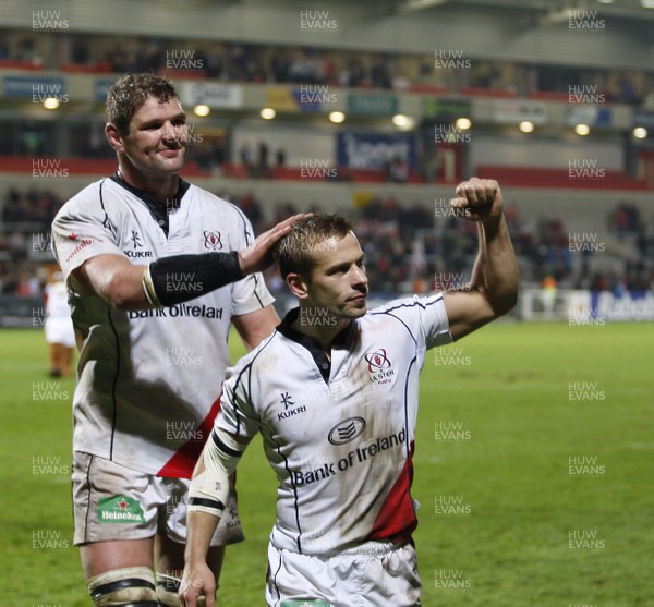 12.11.11  Ulster v Clermont Auvergne... Ulster Capt Johann Muller and Paul Marshall. 