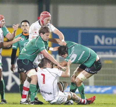 05.11.11 - Ulster v Connacht - RaboDirect Pro 12 Dan Tuohy and Chris Henry of Ulster introduce themselves to TJ Anderson and Mike McCarthy of Connacht 