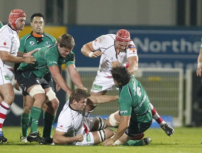 05.11.11 - Ulster v Connacht - RaboDirect Pro 12 Dan Tuohy and Chris Henry of Ulster introduce themselves to TJ Anderson and Mike McCarthy of Connacht 