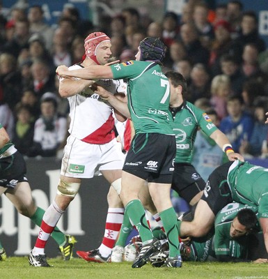 05.11.11 - Ulster v Connacht - RaboDirect Pro 12 Dan Tuohy of Ulster and Eoghan Grace of Connacht exchange pleasantries 