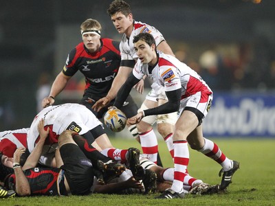 100212 - Ulster v Dragons - RaboDirect Pro 12Ruan Pienaar of Ulster feeds the ball from the ruck