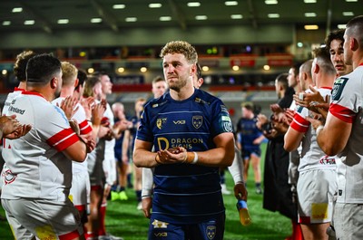 260925 - Ulster v Dragons RFC - United Rugby Championship - Angus O'Brien of Dragons after his side's defeat
