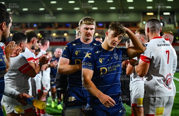 260925 - Ulster v Dragons RFC - United Rugby Championship - Huw Anderson of Dragons after his side's defeat 