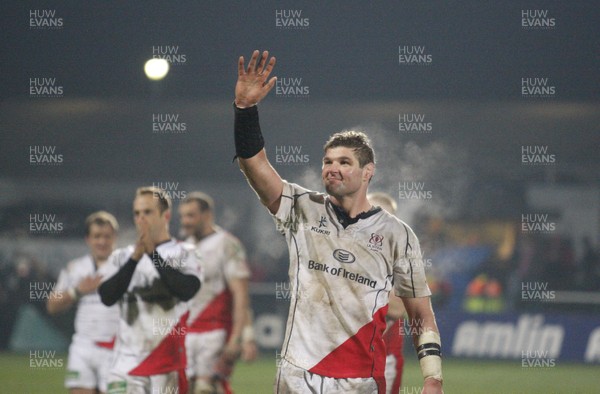 13.01.12 Ulster v Leicester... Ulster Capt Johann Muller salutes the Ulster crowd at the end of the fifth round Heineken Cup game. 